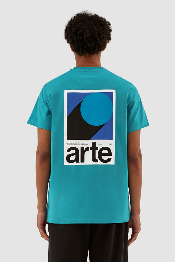 Taut Back B Print T-shirt - Lake Blue