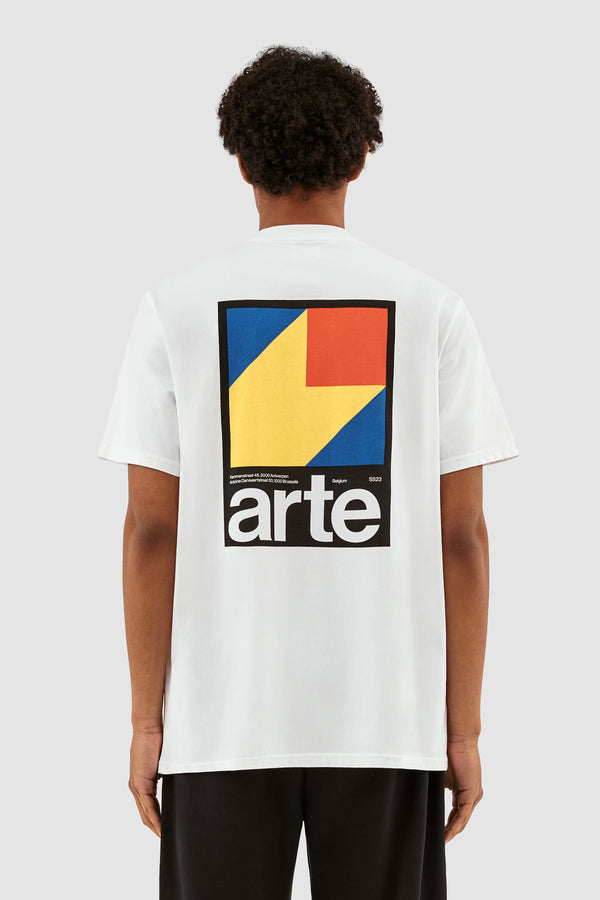 Taut Back Y Print T-shirt - White