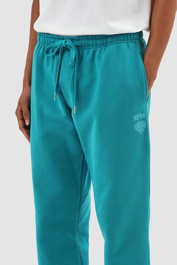 Tristian Heart Logo Pants - Lake Blue