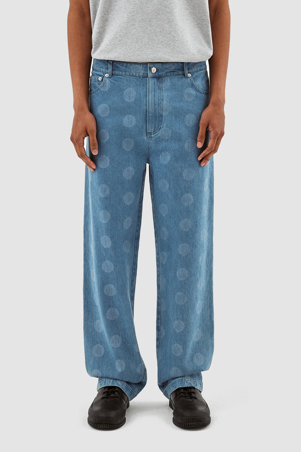 Jackson Dots Fade Pants - Bleach Denim