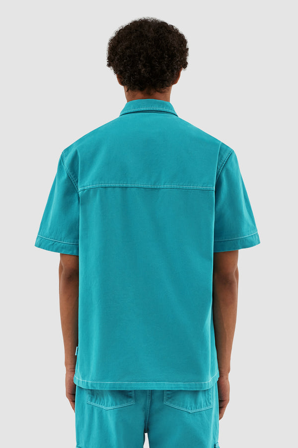 Peter Detail Pocket Shirt - Lake Blue