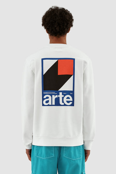 Conrad Back Print Crewneck - White