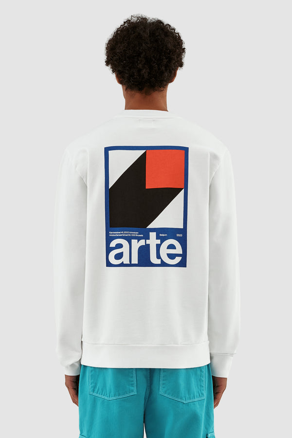 Conrad Back Print Crewneck - White