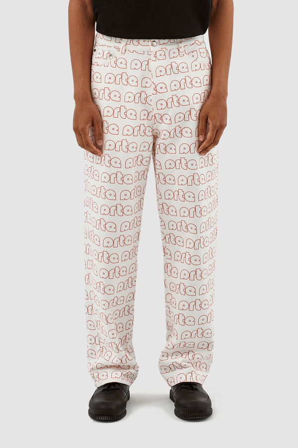 Paul Allover Logo Pants - Red/White