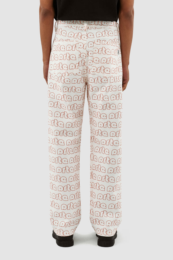 Paul Allover Logo Pants - Red/White