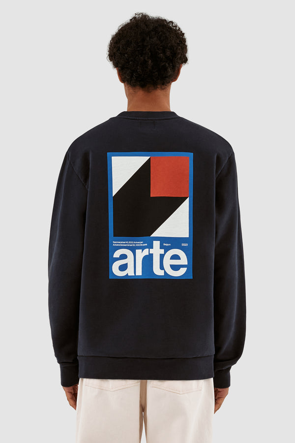 Conrad Back Print Crewneck - Navy