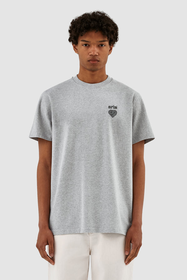 Taut Embroi Heart Logo T-shirt - Grey