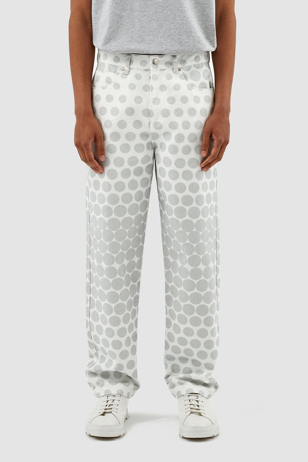 Paul Dots Pants - Cream/Light Grey