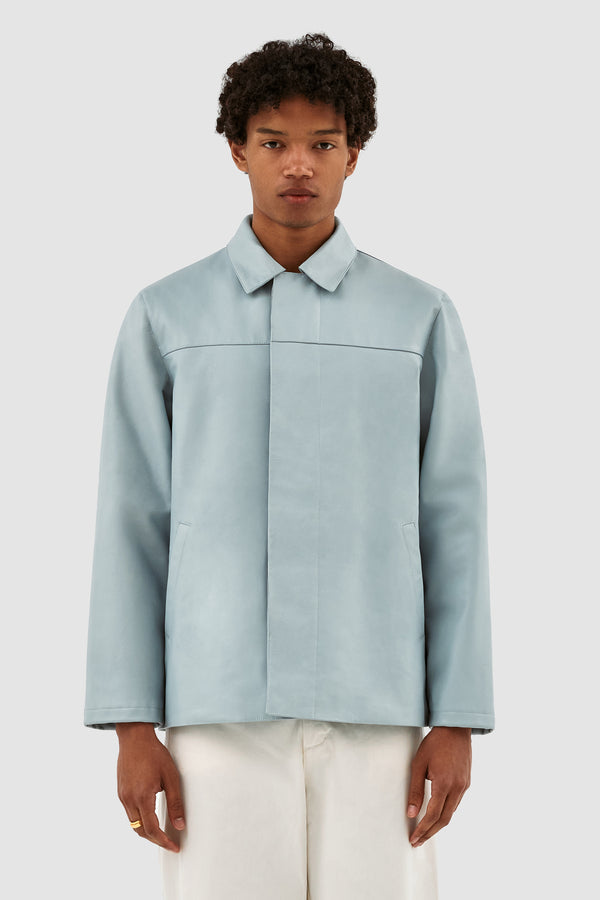 John Leather Jacket - Light Blue