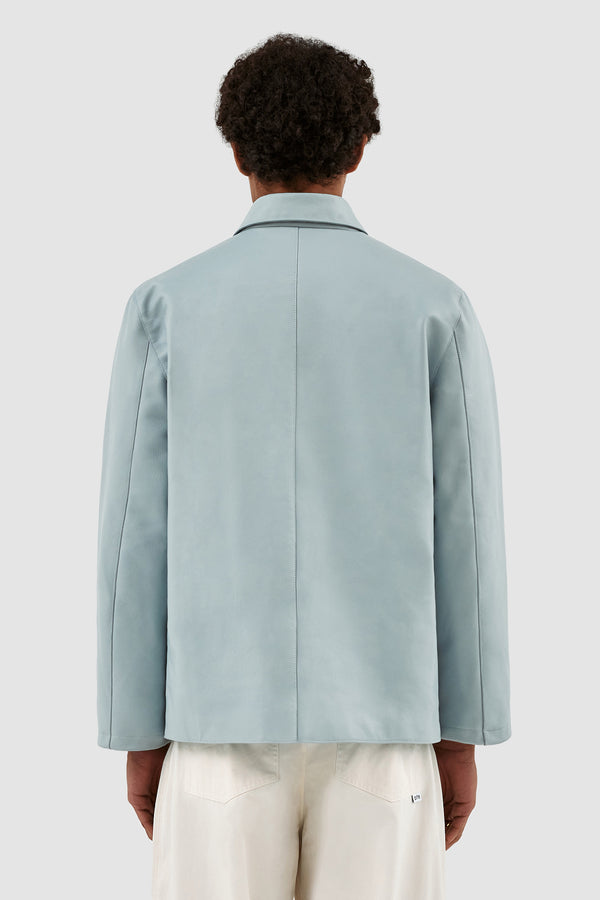 John Leather Jacket - Light Blue