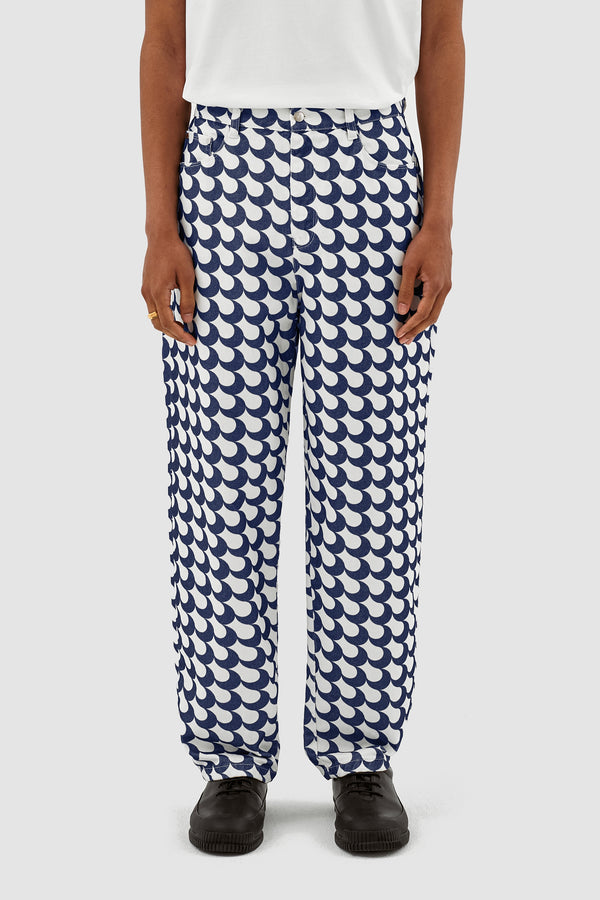 Paul Bau Print - Navy/White