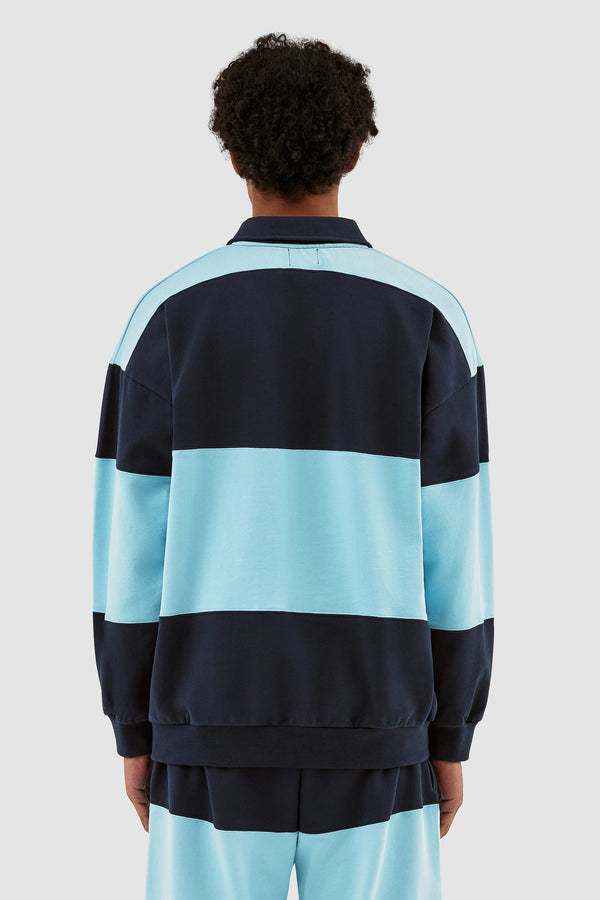 Cam Stripes Sweater - Navy/Light Blue