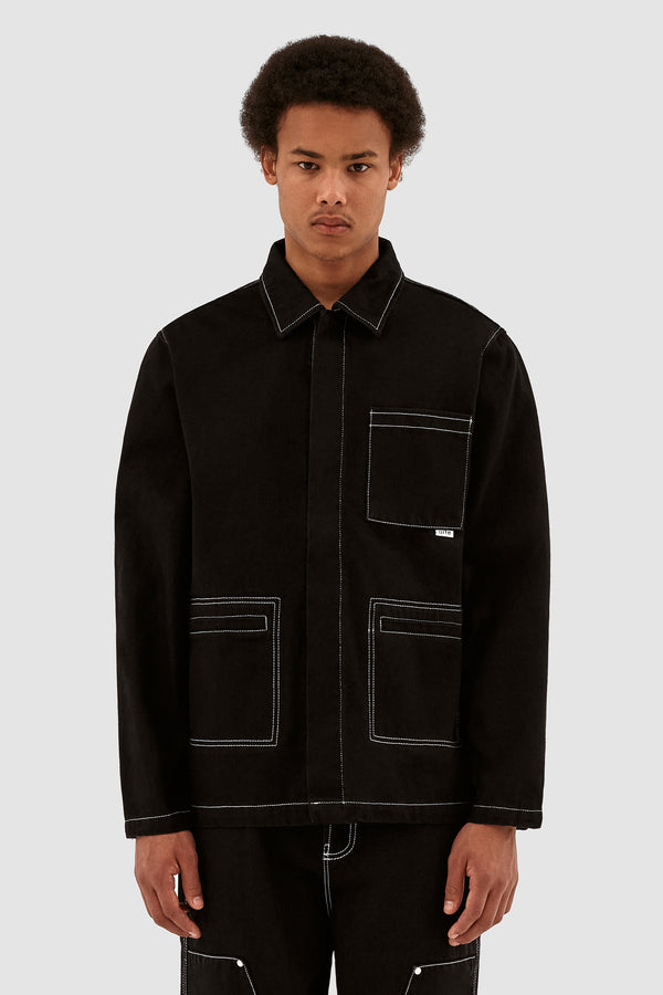 Poelzig Workwear Jacket - Black Denim