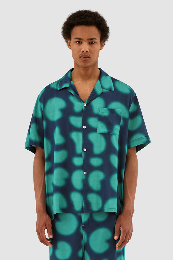 Scottie Print Shirt - Navy/Green