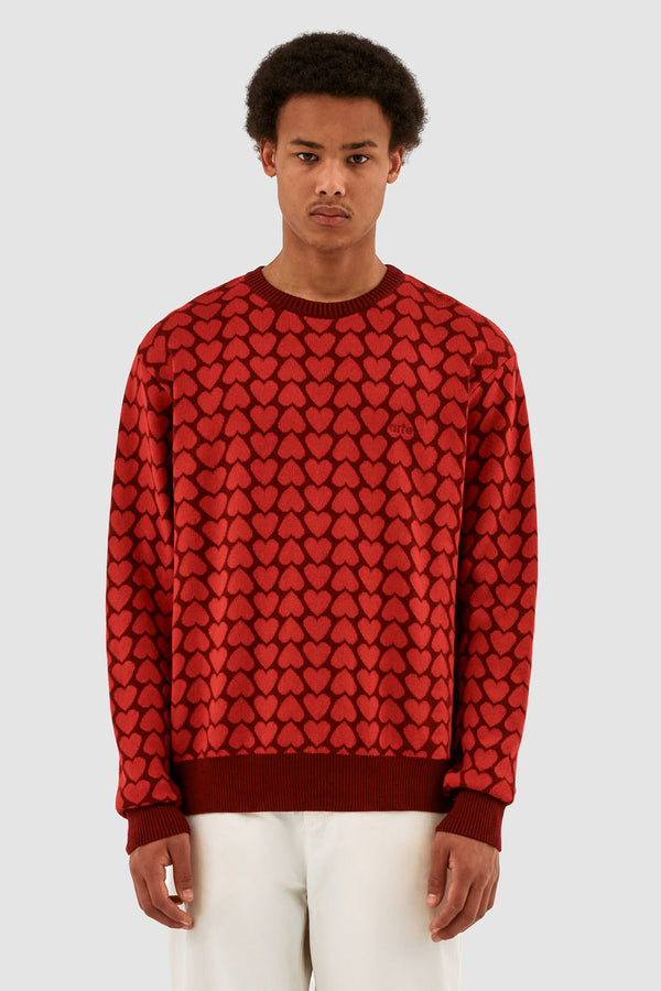 Kobe Heart Sweater - Red/Bordeaux