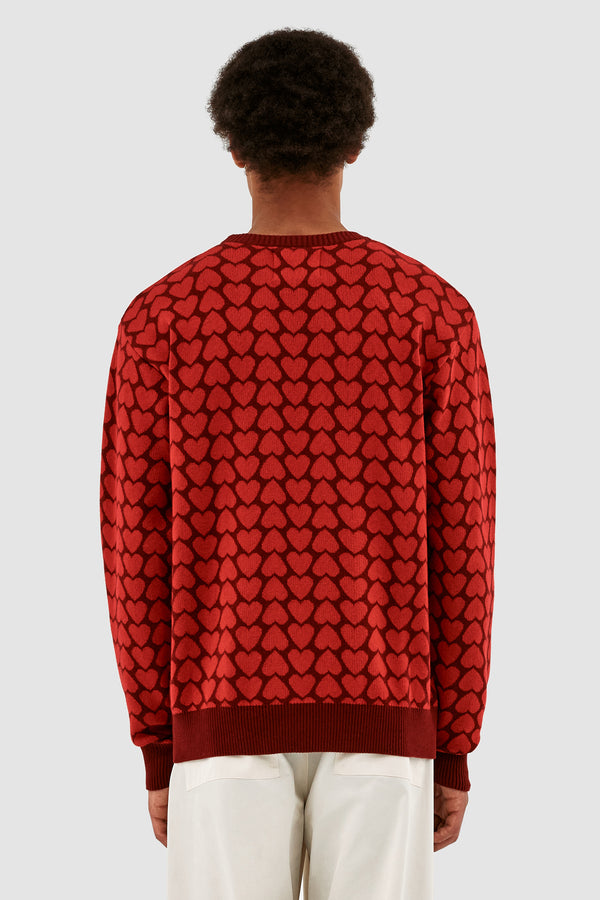 Kobe Heart Sweater - Red/Bordeaux