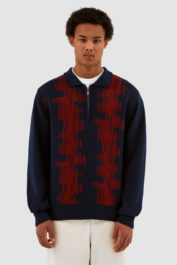 Know Tertis Polo - Navy/Bordeaux