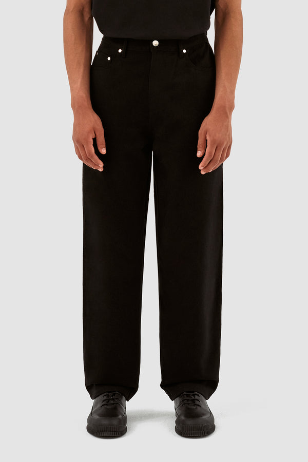 Porter Wool Cotton Pants - Black