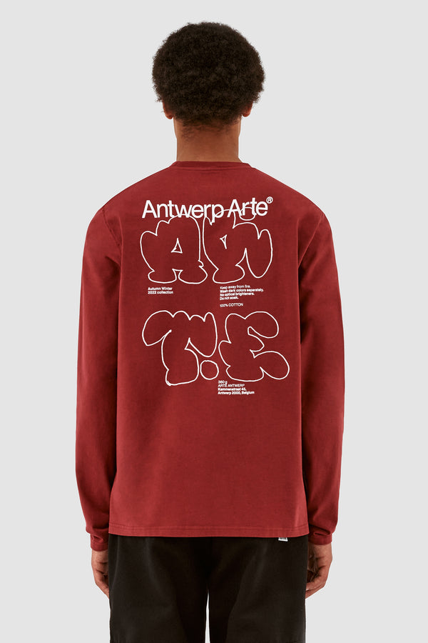 Lee Back Tag Longsleeve - Bordeaux