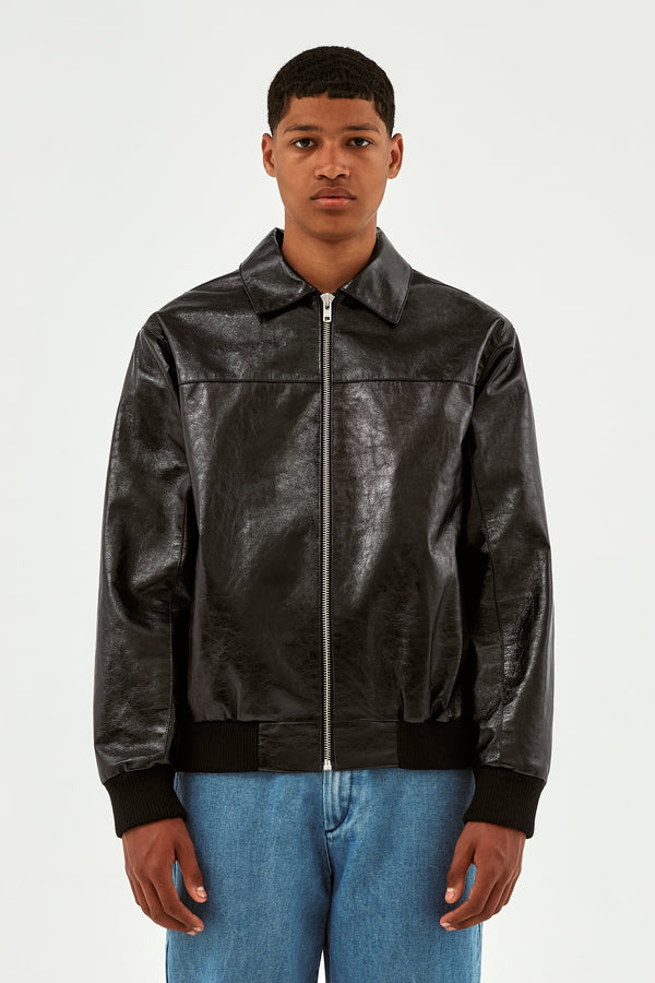 Jonah Patent Jacket - Black