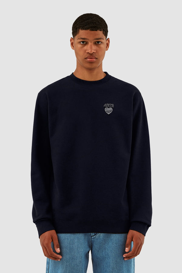 Clarck Scribble Crewneck - Navy