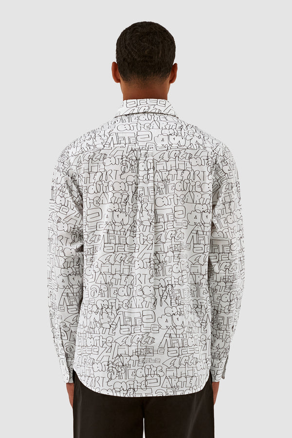 Stockton Allover Logo Shirt - White/Black