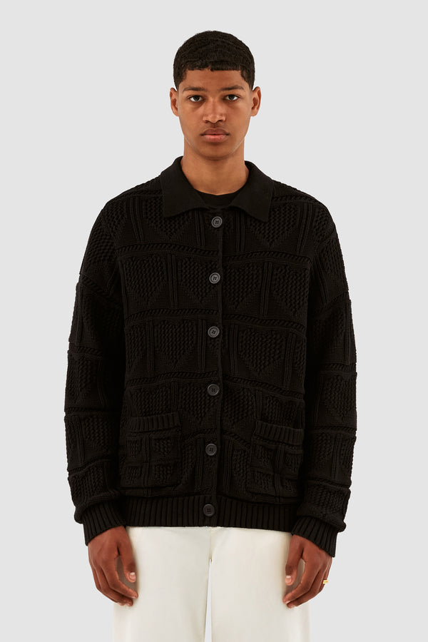 Kyle Croche Cardigan - Black