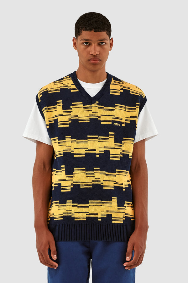 Karl Tertis Knit - Navy/Yellow