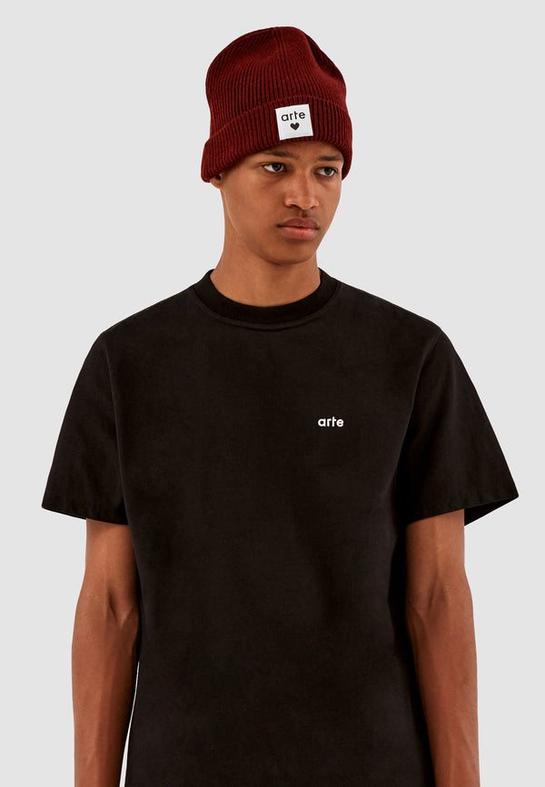 Bennie Label Beanie - Bordeaux