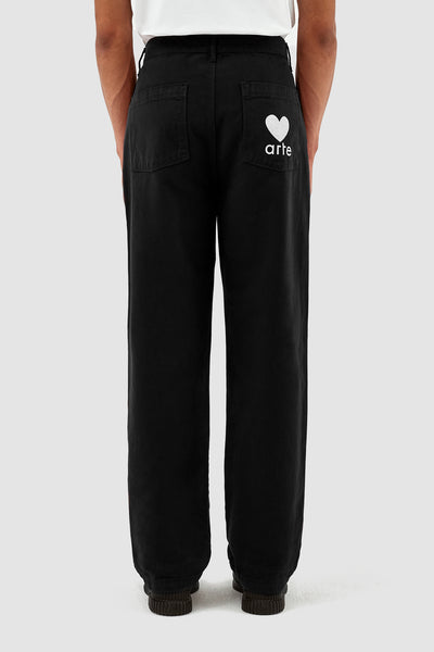 Porter Heart Pocket Pants - Black - NO ARCHIVE SALE