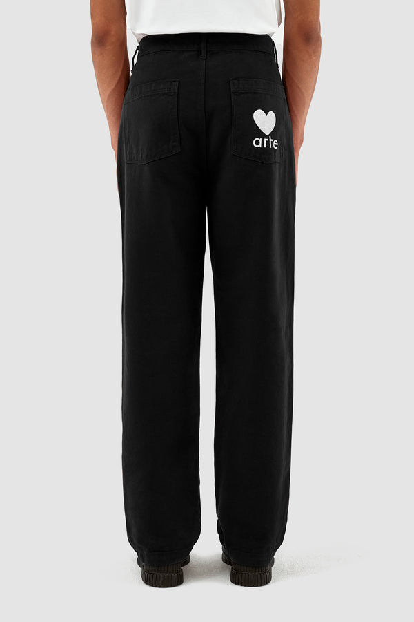 Porter Heart Pocket Pants - Black - NO ARCHIVE SALE