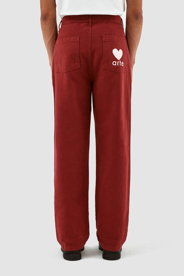 Porter Heart Pocket Pants - Bordeaux