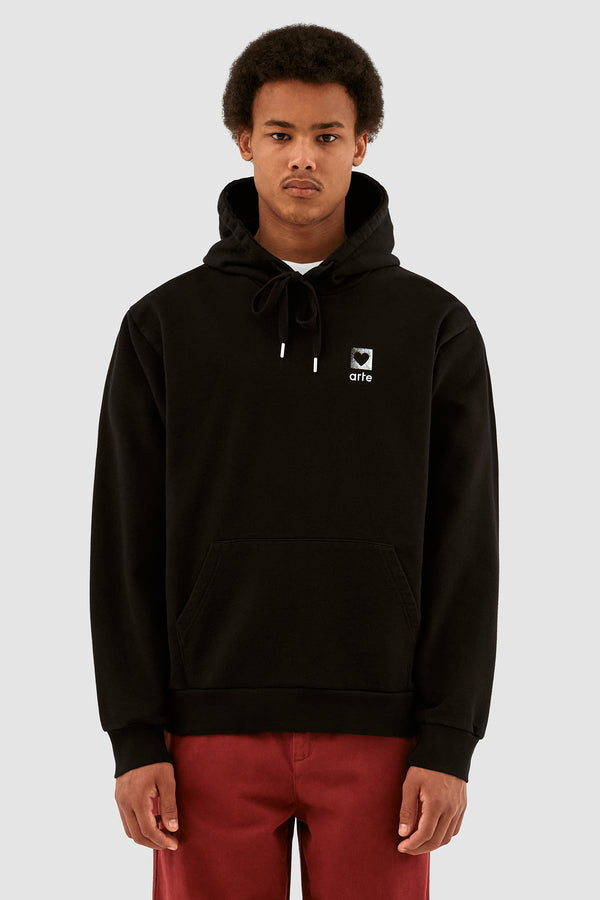 Harris Fade Front Hoodie - Black
