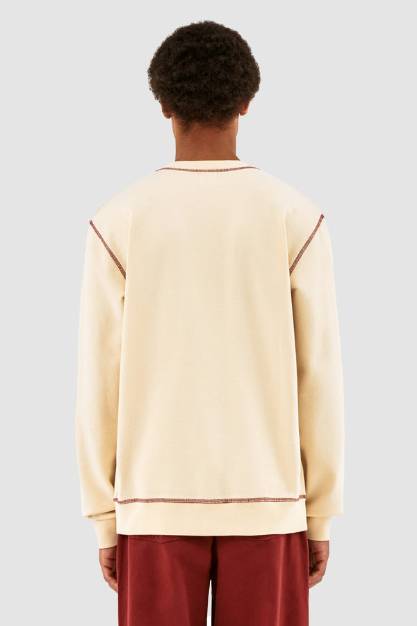 Clark Contrast Crewneck - Cream