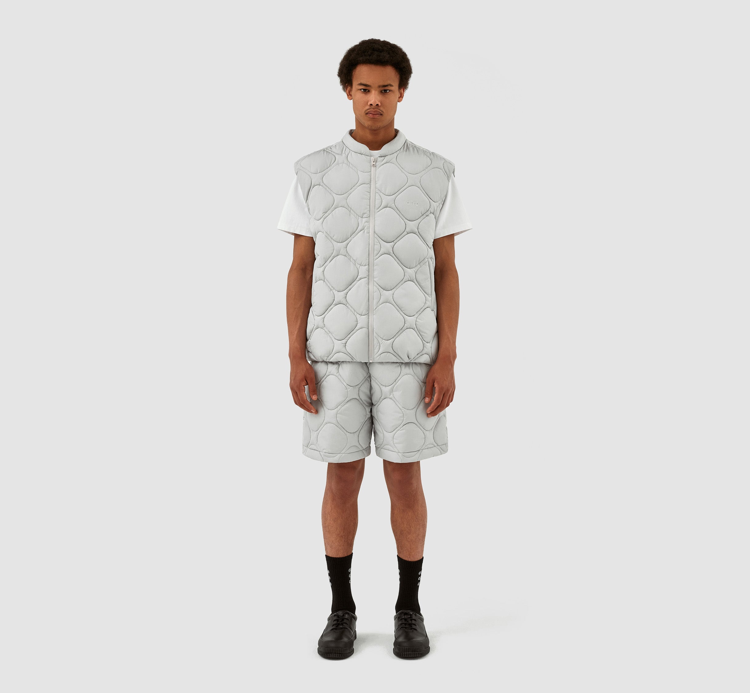 Steiner Quilted Shorts - Light Grey