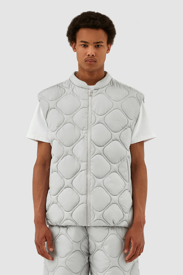 Vince Quilted Vest - Light Grey