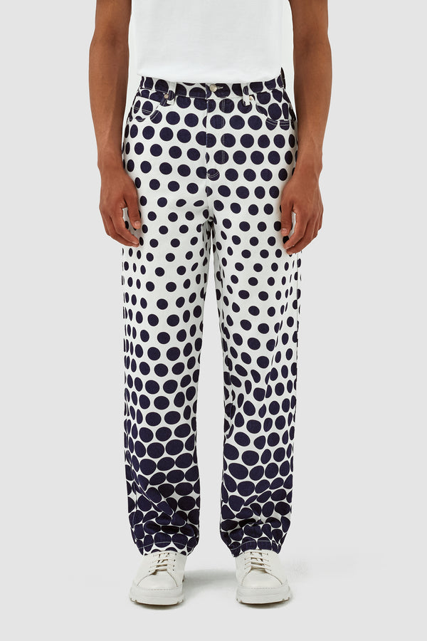 Paul Dots Pants - Navy/White