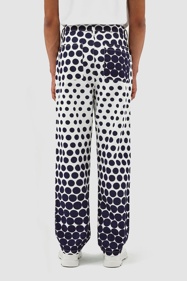 Paul Dots Pants - Navy/White