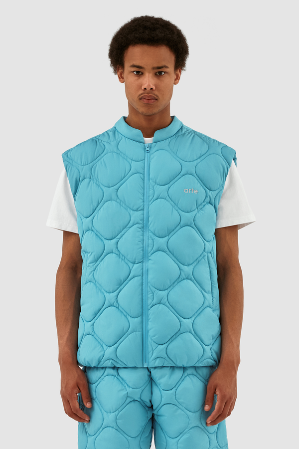 Vince Quilted Vest - Light Blue