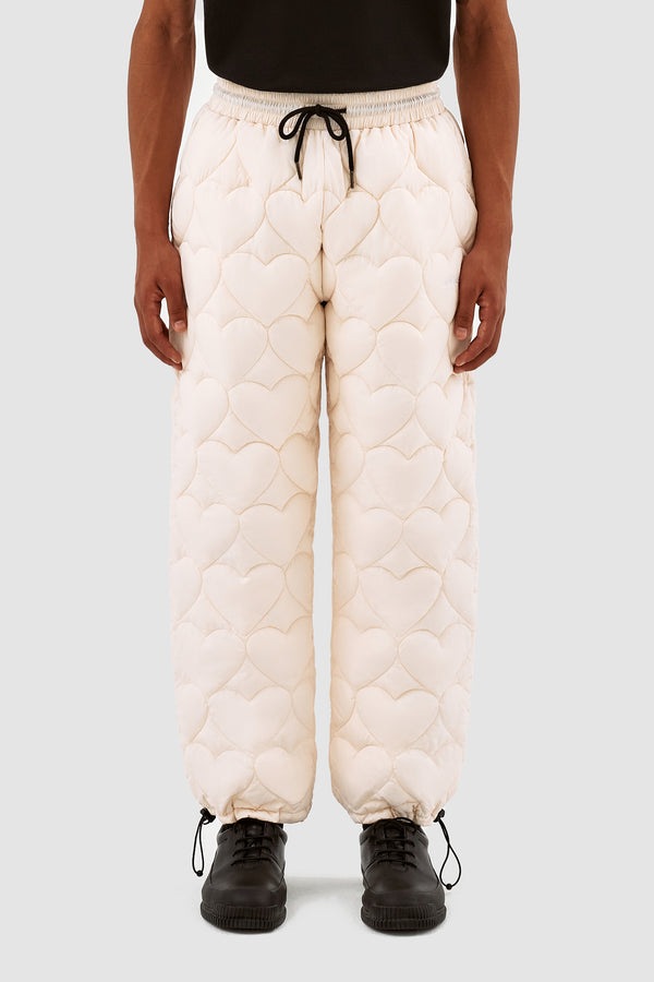 Paolo Heart Puffer Pants - Cream