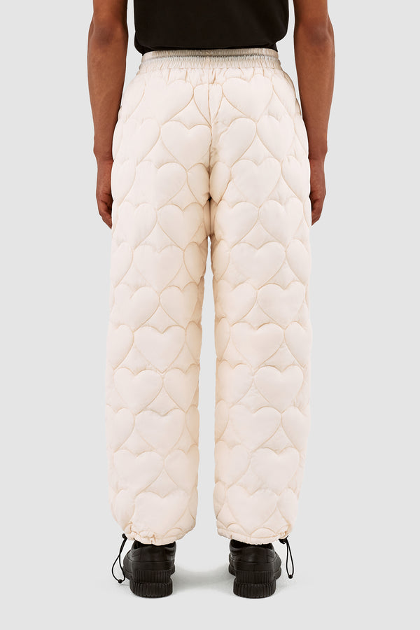 Paolo Heart Puffer Pants - Cream