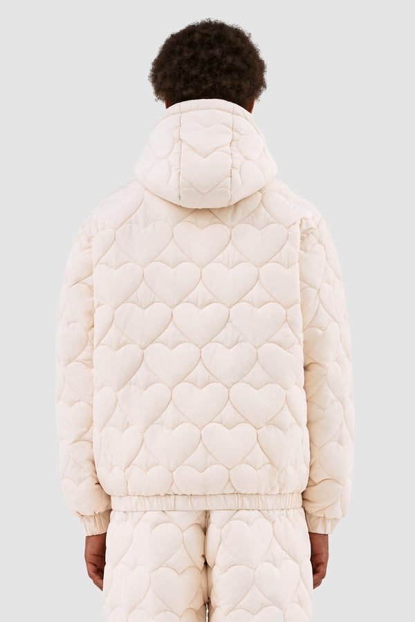 Joey Heart Puffer Jacket - Cream