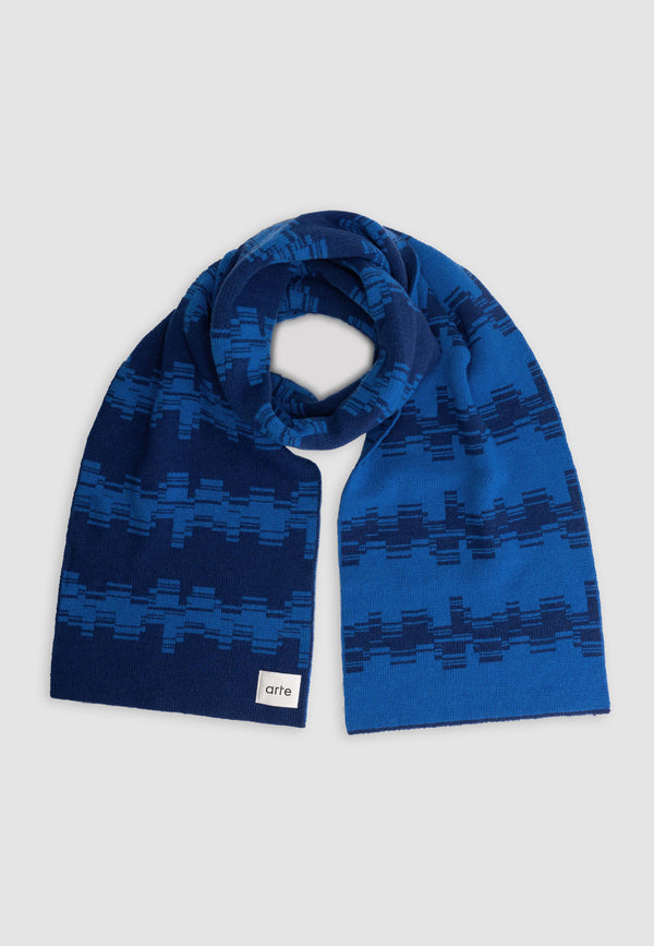 Alex Stripe Scarf - Blue/Navy