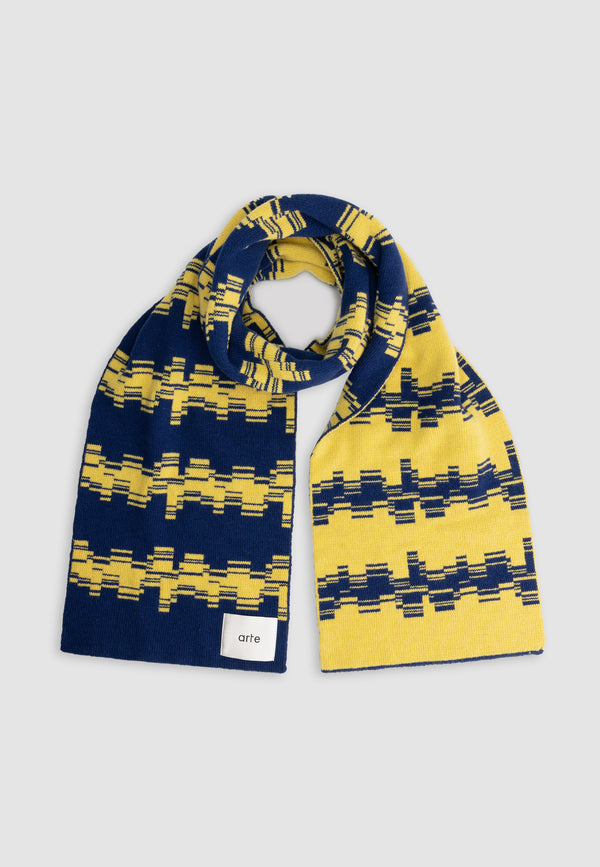 Alex Stripe Scarf - Yellow/Navy
