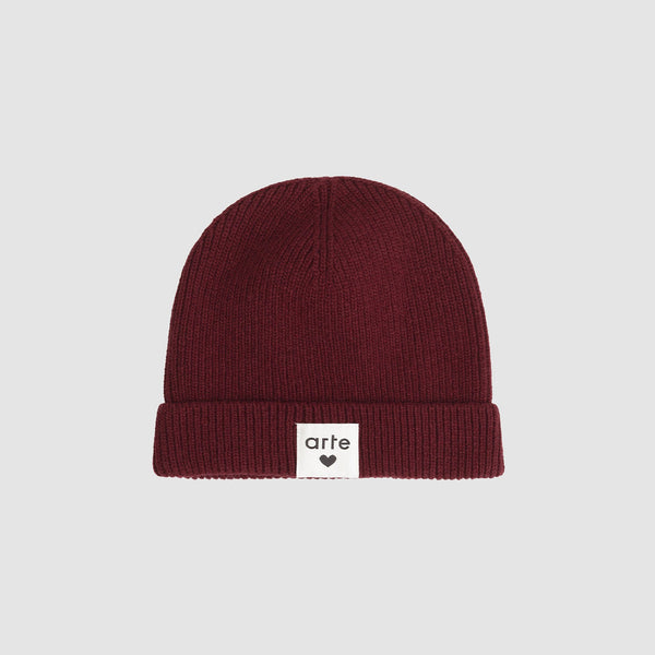 Bennie Label Beanie - Bordeaux