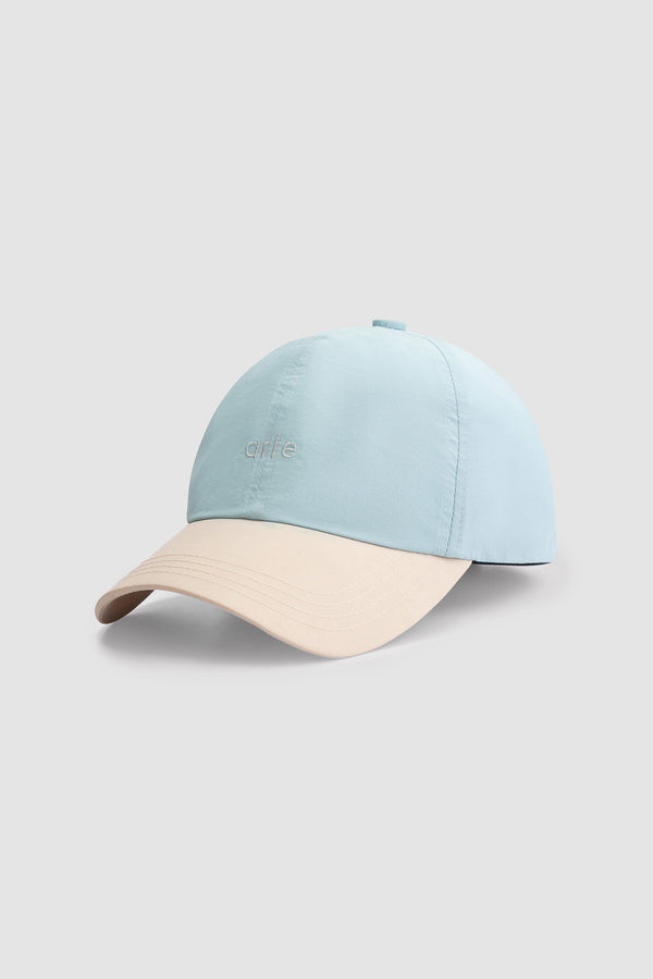 Cane Drawstring Cap - Light Blue/Cream