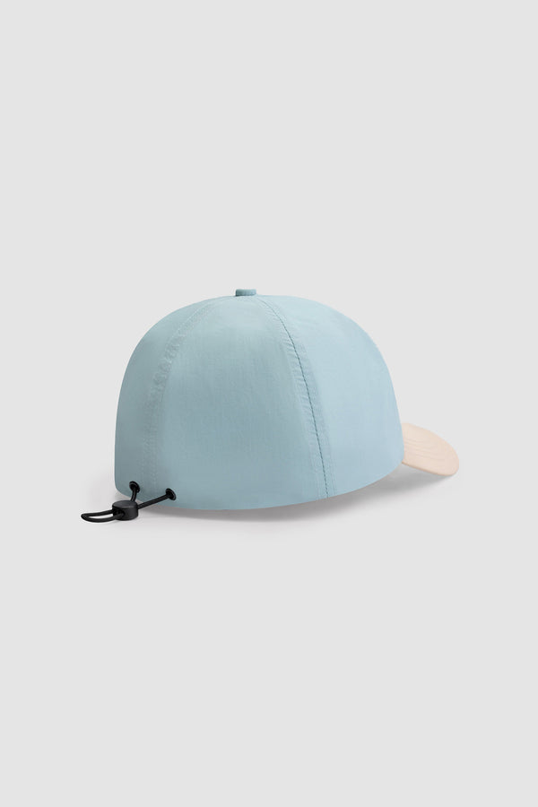 Cane Drawstring Cap - Light Blue/Cream