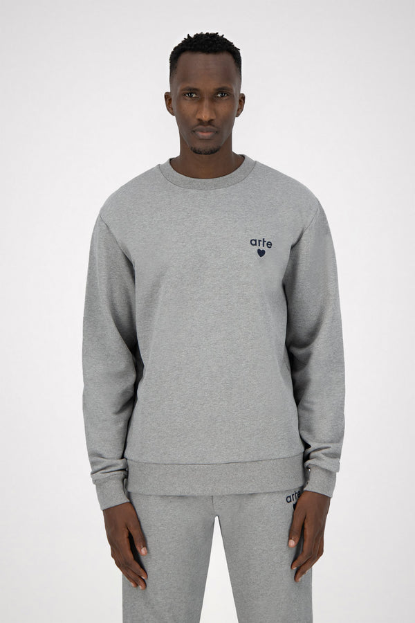 Colson Heart Sweater - Grey