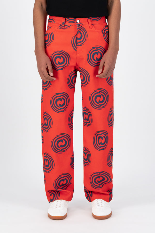 Janco Swirl Pants - Red/Navy