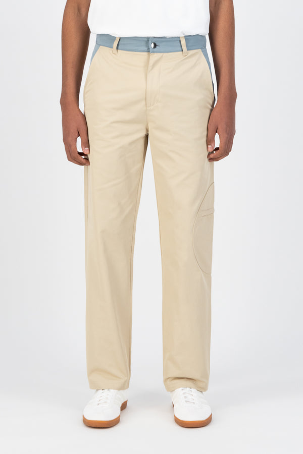 Julio Multi Pants - Cream/Light Blue